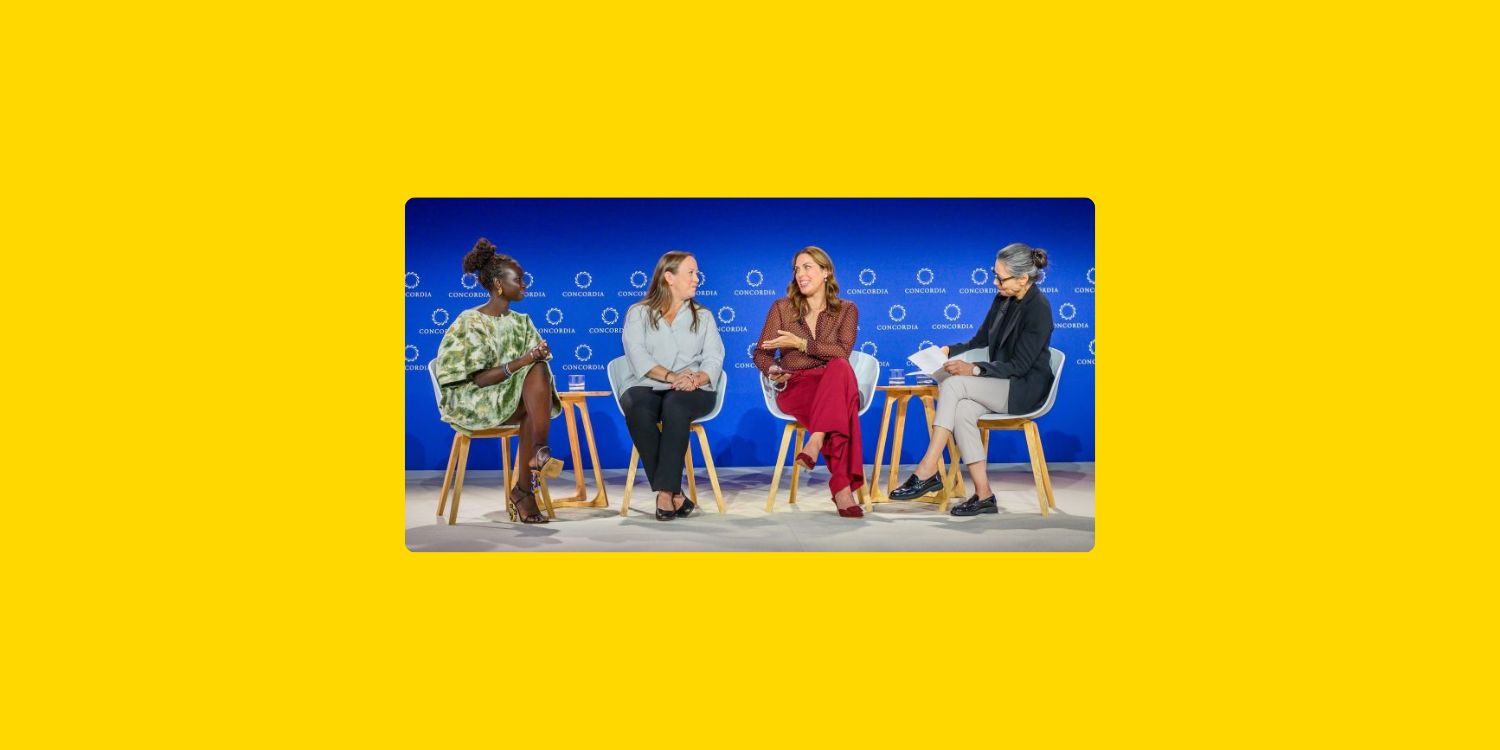 Photo de la clôture du Concordia Annual Summit 2025 avec Suzanne Ehlers et Jessica de Rothschild