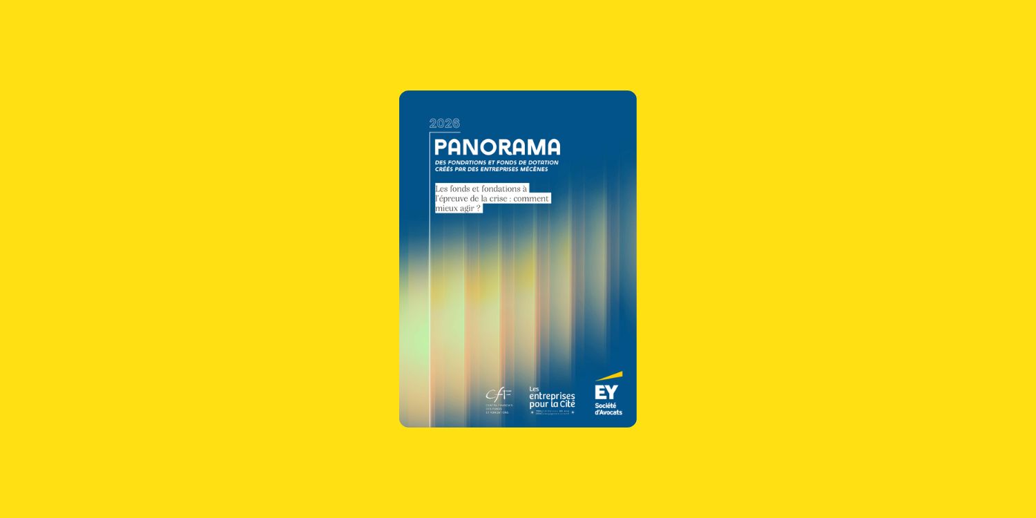 Couverture du Panorama 2026 des fondations et fonds de dotation créés par des entreprises mécènes, consacré aux enjeux du mécénat d’entreprise face à la crise.